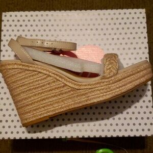 Fashion Nova Cream Espadrille Wedges